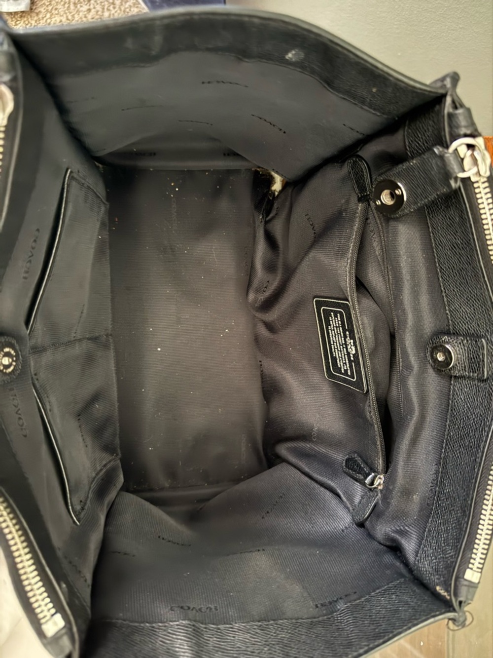 Coach Black and White Floral Print Tote - Picture 12 of 12